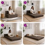vidaXL Canapé-lit pliable Taupe 70 x 80 x 60 cm Tissu