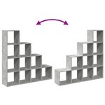 vidaXL Étagère séparatrice de pièce à 4 niveaux gris béton