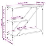 vidaXL Table console Chêne artisanal 88 5 x 30 x 75 cm
