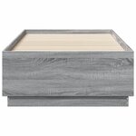 vidaXL Cadre de lit avec LED sans matelas sonoma gris 75x190 cm