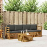 vidaXL Ensemble de canapés d'extérieur 5 Pièces Naturel et Anthracite