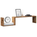 vidaXL Étagères murales 2 Pièces vieux bois 100x15x20cm bois d'ingénierie