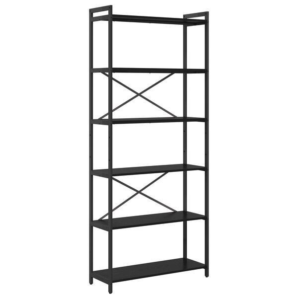 vidaXL Bibliothèque Chêne noir 80 x 30 x 188 cm Bois et Acier