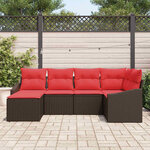 vidaXL Ensemble de Canapés avec coussin 6 Pièces Marron polyrotin