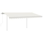 vidaXL Auvent automatique rétractable avec poteaux 4 5x3 5 m Crème