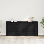 vidaXL Buffets 2 Pièces Chêne Noir Bois d'ingénierie