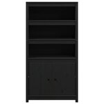 vidaXL Buffet haut Noir 80x35x154 cm Bois massif de pin