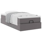 VidaXL Cadre de lit ottoman avec matelas gris 100x200 cm similicuir