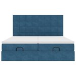 VidaXL Cadre de lit ottoman avec matelas bleu foncé 160x200 cm velours