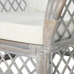 vidaXL Canapé avec coussin Gris Rotin naturel et lin