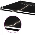vidaXL Auvent manuel rétractable avec LED 450x350 cm Anthracite
