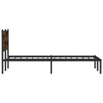 vidaXL Cadre de lit en métal sans matelas chêne fumé 140x190 cm