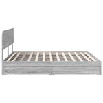 vidaXL Lit de Rangement Gris Sonoma 200 x 200 cm Bois d'ingénierie