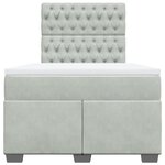 vidaXL Sommier à lattes de lit et matelas Gris clair 120x200cm Velours