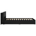vidaXL Cadre de lit avec rangement Noir 75 x 190 cm Bois d'ingénierie