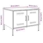 vidaXL Table basse vert olive 68x50x50 5 cm acier laminé à froid
