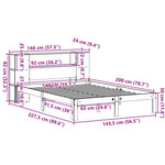 vidaXL Lit bibliothèque sans matelas 140x200 cm bois massif de pin