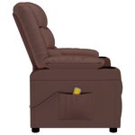 vidaXL Fauteuil de massage Marron Similicuir