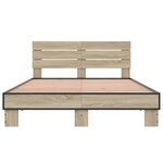 vidaXL Cadre de lit sans matelas chêne sonoma 135x190 cm