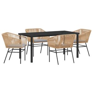 vidaXL Ensemble de salle à manger pour jardin 5 Pièces Marron