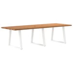 vidaXL Table à manger avec bord naturel 280x100x74cm bois massif chêne
