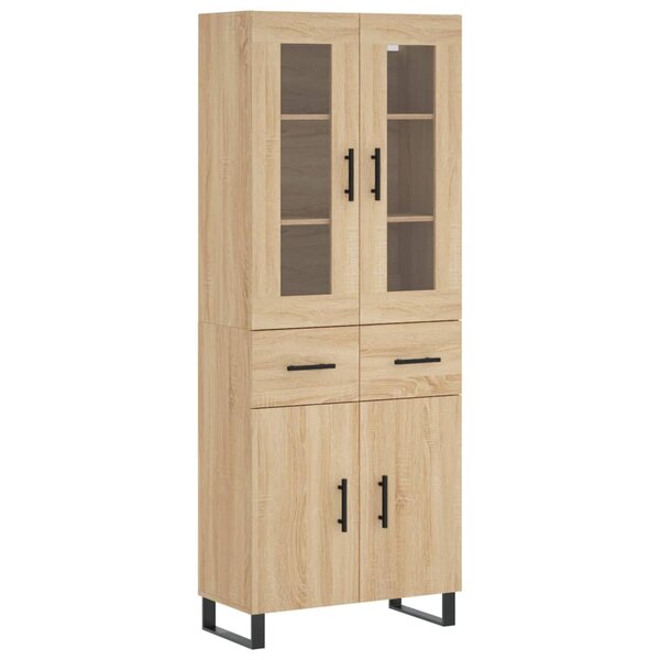 vidaXL Buffet haut Chêne sonoma 69 5x34x180 cm Bois d'ingénierie