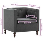 vidaXL Fauteuil gris foncé tissu