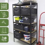 Pack and Move - Bac Rangement Pliable - Charge 20 kg - 40 x 60 x 22 cm - Stockage  Outillage  Bricolage - Rangement Facile - Robuste - 46L