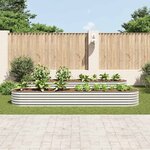 vidaXL Lit surélevé de jardin 400x80x44 cm Acier galvanisé Argenté