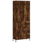 vidaXL Buffet haut Chêne fumé 69 5x34x180 cm Bois d'ingénierie