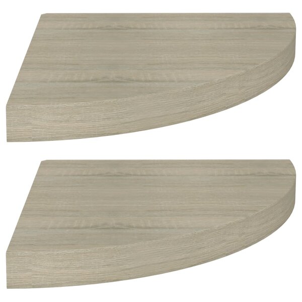 vidaXL Étagères d'angle flottantes 2 Pièces chêne 35x35x3 8 cm MDF