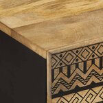 vidaXL Table basse noir 80x50x40 cm bois de manguier massif brut