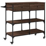 vidaXL Chariot de cuisine chêne marron 105x42x95 cm bois d'ingénierie