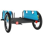vidaXL Remorque de vélo bleu tissu oxford et fer