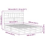 vidaXL Lit bibliothèque sans matelas 160x200 cm bois massif de pin