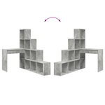vidaXL Bureau d'angle avec étagère Gris béton 101.5 x 149.5 x 149.5 cm