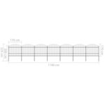 vidaXL Clôture de jardin à dessus en lance Acier (1 5-1 75)x11 9m Noir