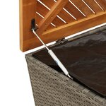 vidaXL Boîte de rangement de jardin gris résine tressée bois d'acacia