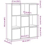 vidaXL Bibliothèque chêne noir 89x24x101 5 cm bois d'ingénierie