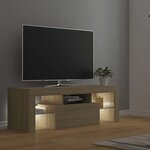 vidaXL Meuble TV avec lumières LED chêne sonoma 120x35x40 cm