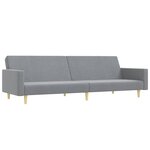 vidaXL Canapé-lit à 2 places avec repose-pied gris clair tissu