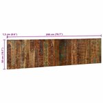 vidaXL Tête de lit multicolore 200 cm bois massif récupération