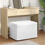vidaXL Tabouret Blanc Cuir Synthétique et Bois Composite