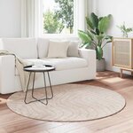vidaXL Tapis de surface Rond PALMERAS Beige Ø 120 CM Polyester