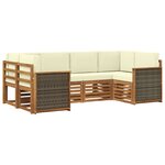 vidaXL Ensemble de canapés d'extérieur 5 pc Naturel et Crème