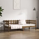 vidaXL Lit de jour Marron miel 80x200 cm Bois de pin massif