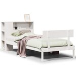 vidaXL Lit bibliothèque sans matelas blanc 100x200 cm bois pin massif