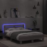 vidaXL Cadre de lit avec LED sans matelas sonoma gris 120x190 cm