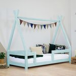 Lit cabane enfant NAKANA 140 x 200 bleu clair