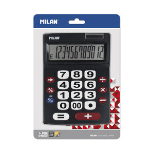 Calculatrice noire 12 chiffres